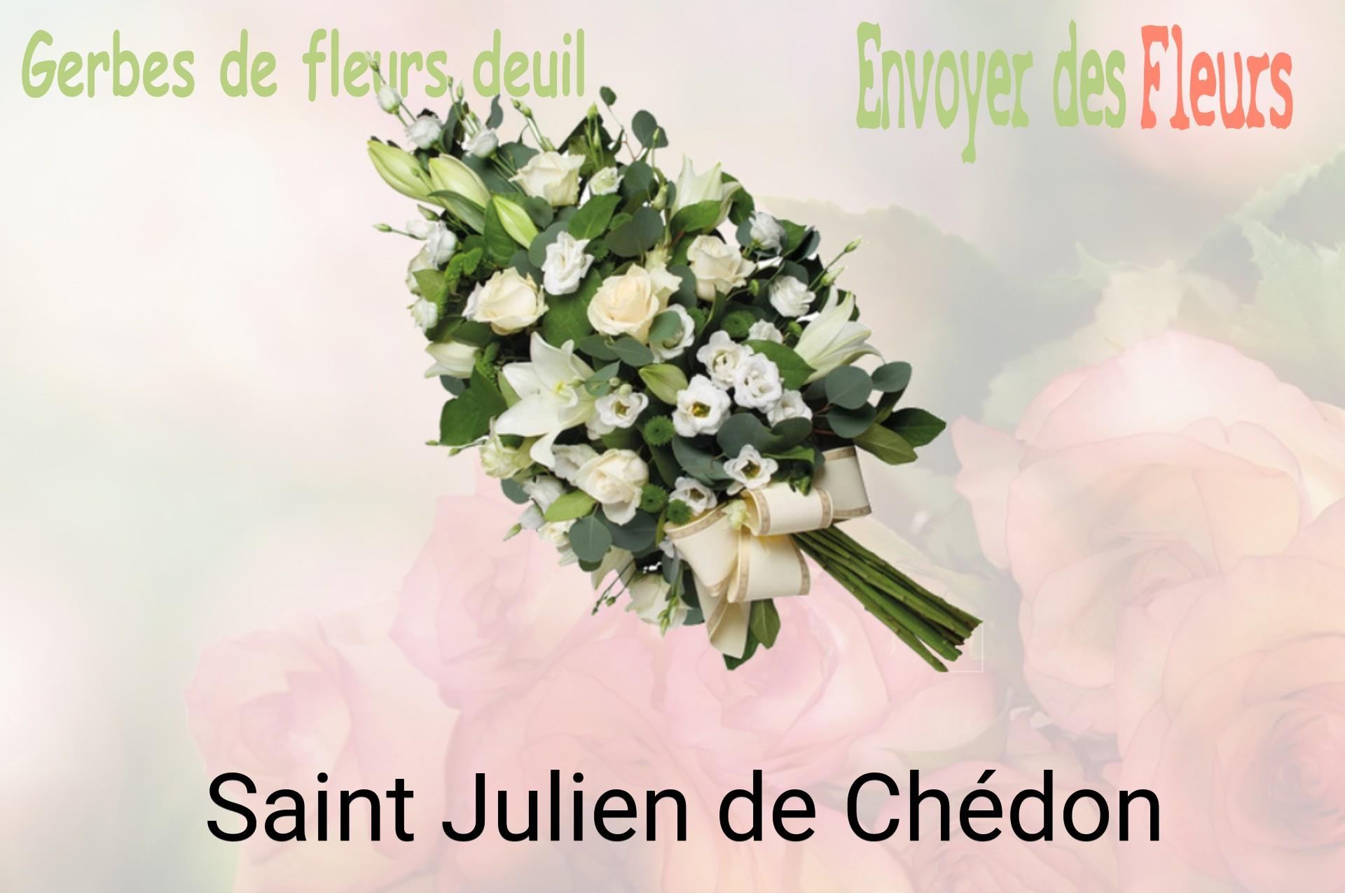 Gerbe de fleurs de deuil livrée à Saint-Julien-de-Chédon
